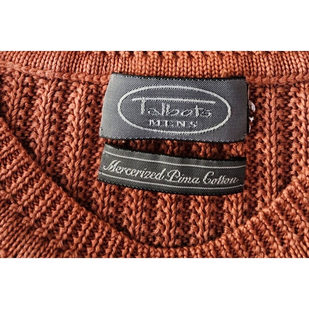TALBOTS MEN'S 100% MERCERIZED PIMA COTTON CREW NECK PULLOVER SWEATER Size M to L - Picture 3 of 3